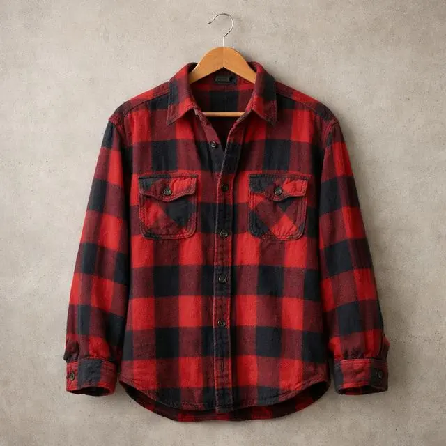 Áo Flannel Caro Đỏ